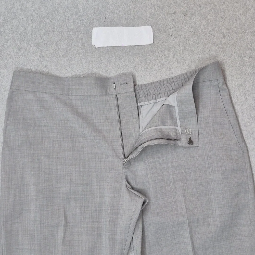 Alfani Men Pants 40W 30L Grey Dress Pants ALFATECH Zipper Button Relaxed 30